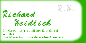 richard weidlich business card